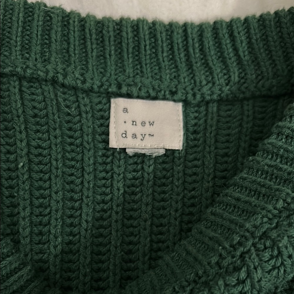 A New Day Green Cowl Neck Sweater